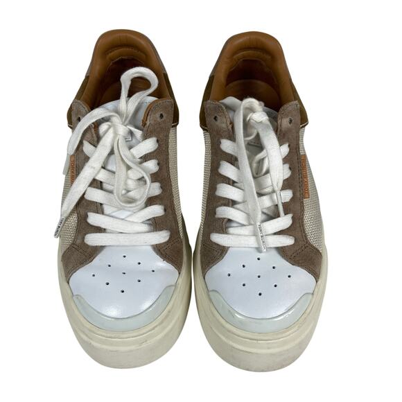 Tory Burch Lady Bug Sneaker Cream Brown Womens Size 6.5 - Picture 4 of 15